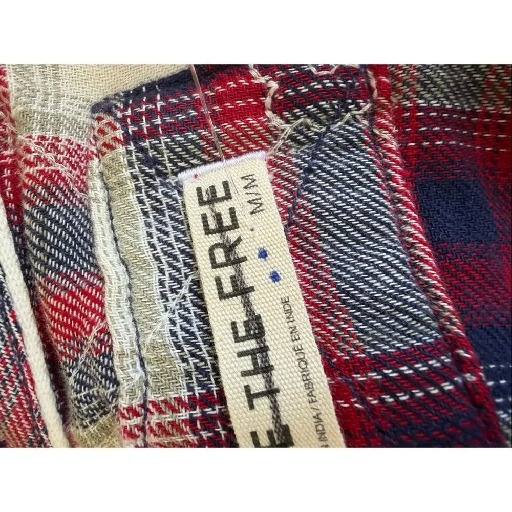 We The Free / Free People Georgia Plaid Embroidered Button Down